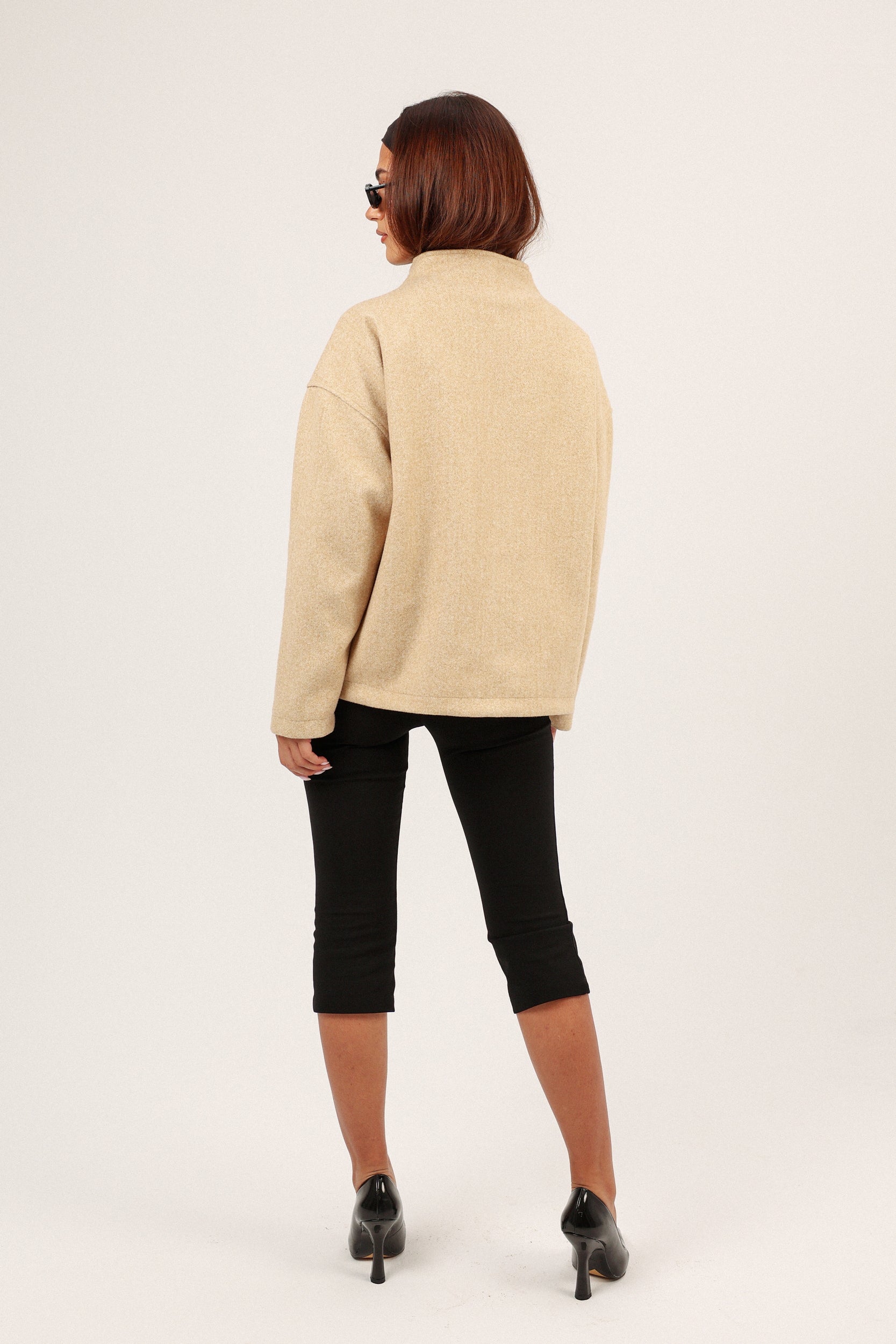 BEIGE ASYMMETRICAL JACKET