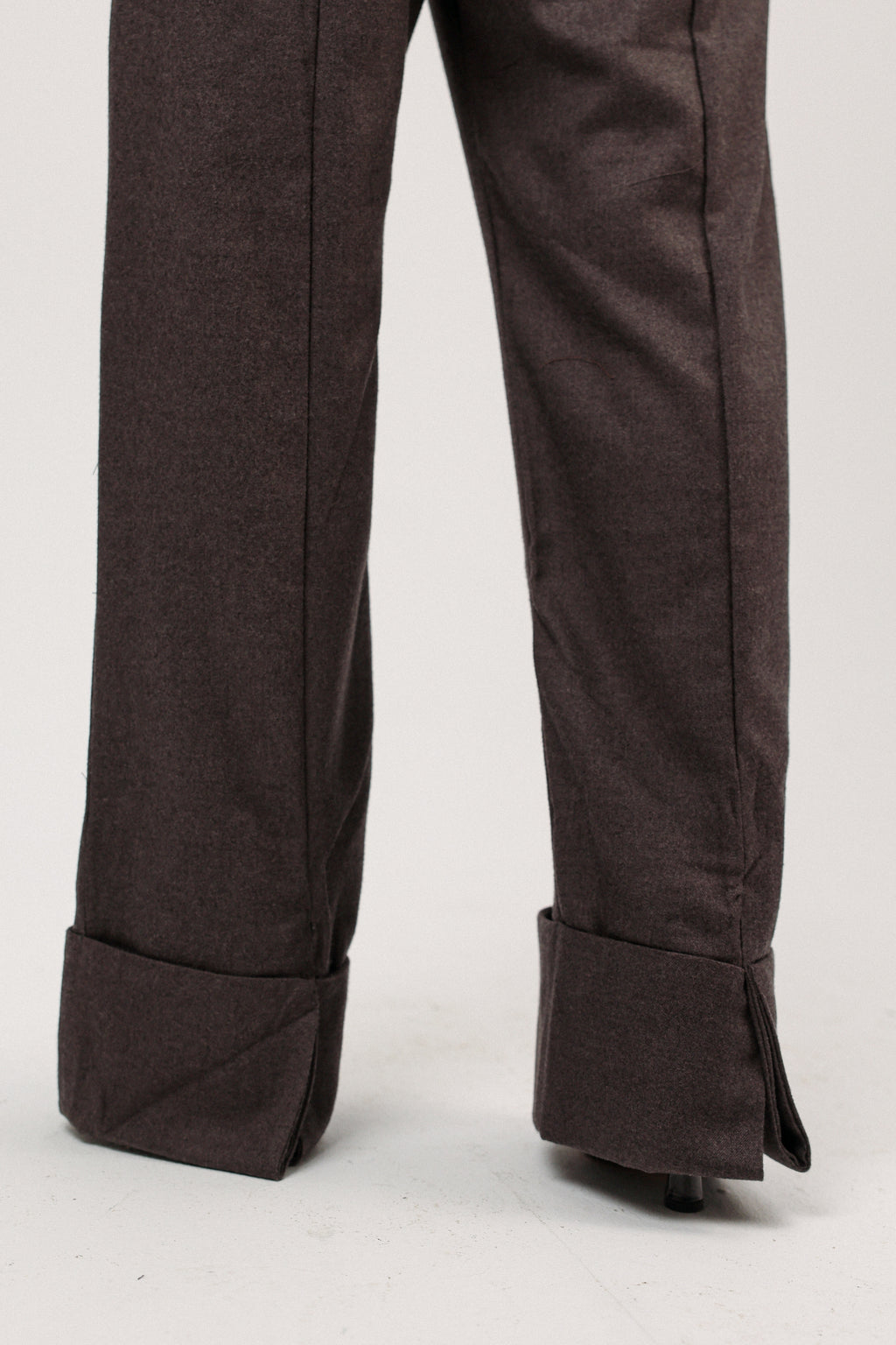 FOLDED WOOL PANTS (Gray)