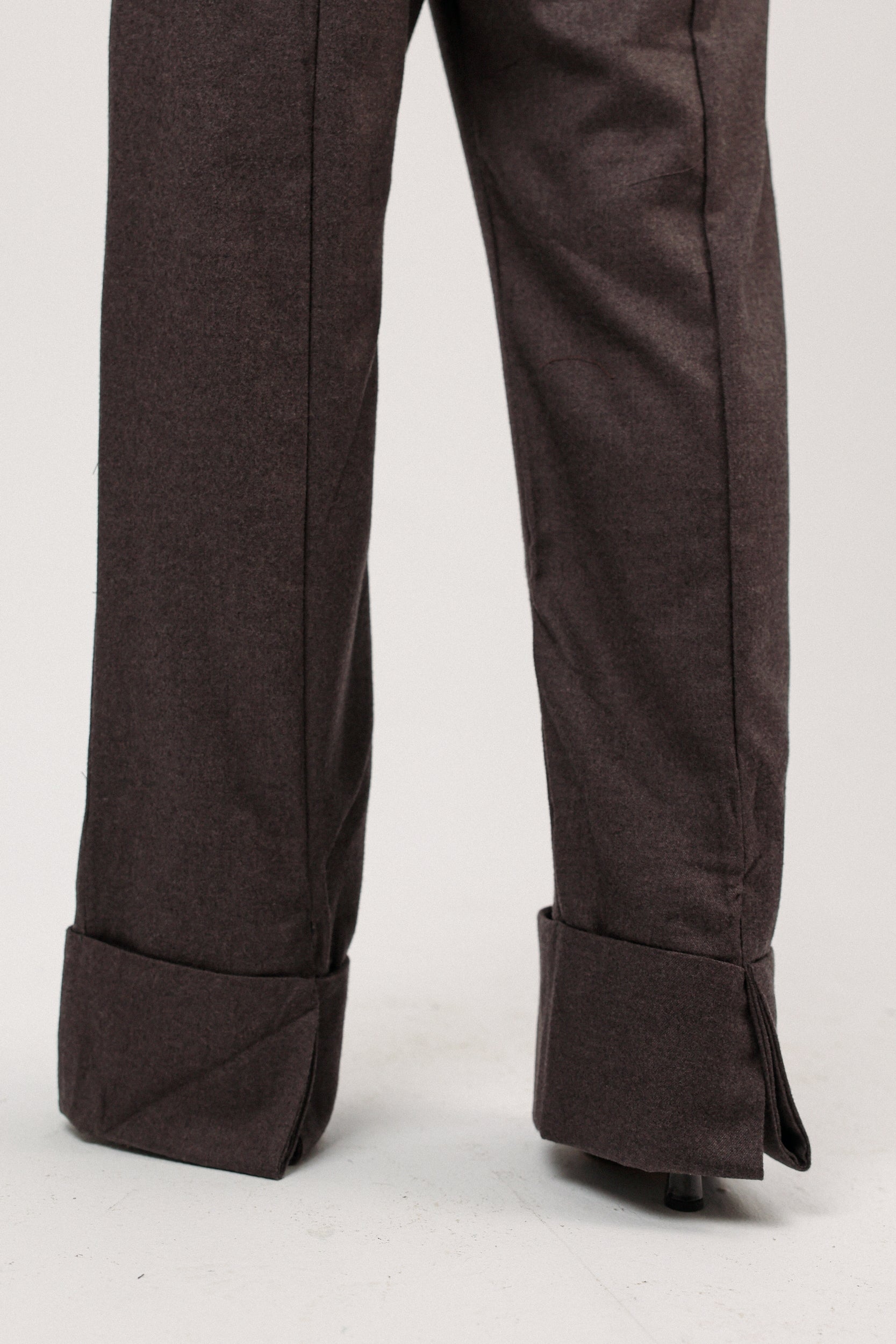 FOLDED WOOL PANTS (Gray)