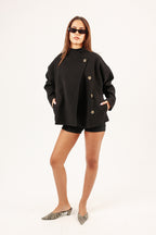 BLACK ASYMMETRICAL JACKET